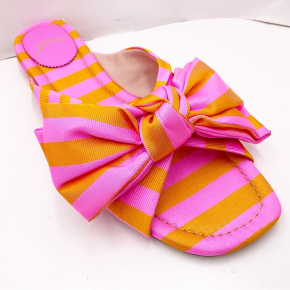 🆕{J. Crew} Abbie Striped Tie Silk Bow Sandals - Picture 16 of 16